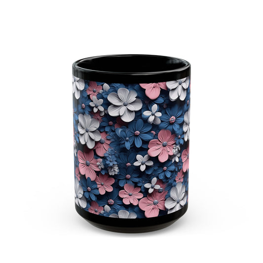 Flower Black Mug (11oz, 15oz)