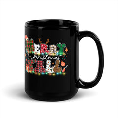 Merry Christmas Yall Black Glossy Mug