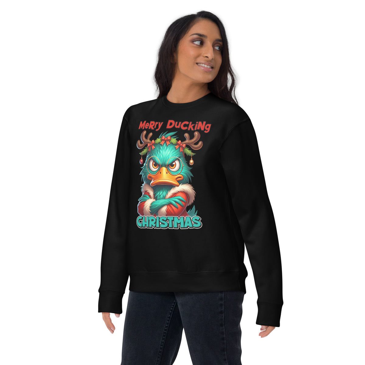 Merry Ducking Christmas Premium Sweatshirt