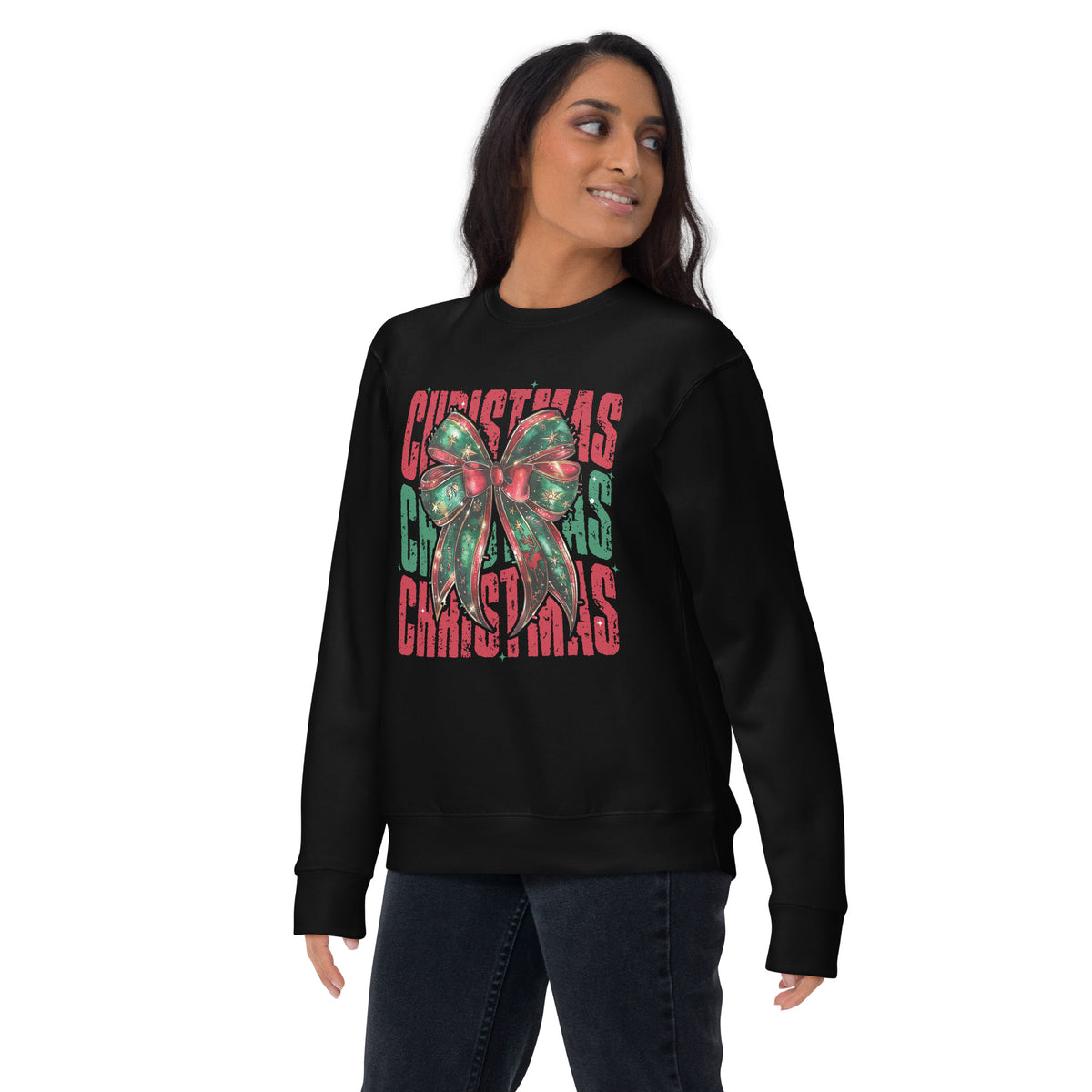 Holiday Coquette Bow Unisex Premium Sweatshirt