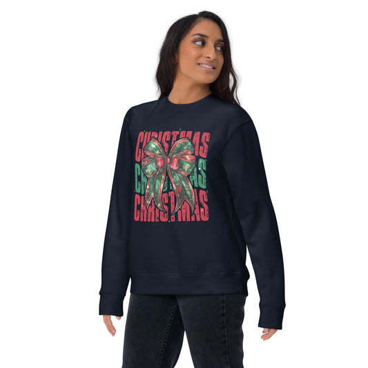 Holiday Coquette Bow Unisex Premium Sweatshirt