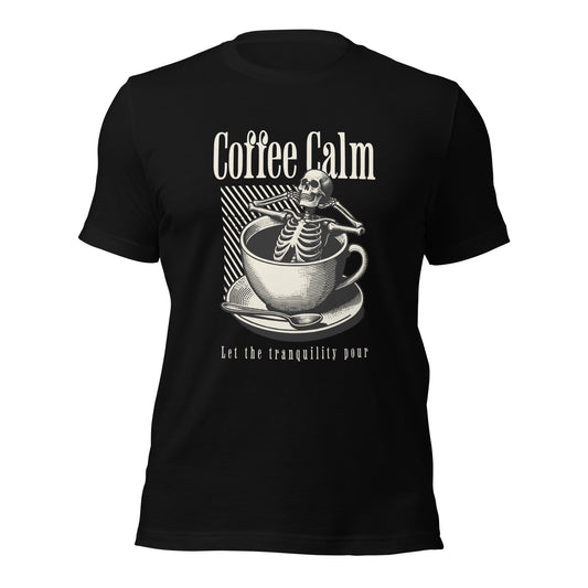 Skeleton-relax-in-coffee-cup t-shirt