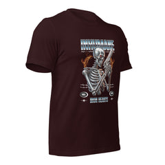 Iron-bone-skeleton-holding-a-weapon t-shirt