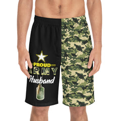 Proud Army Husband Board Camoflauge Shorts