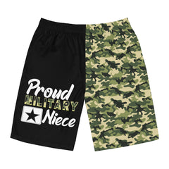 Proud Military Niece Camoflauge Board Shorts