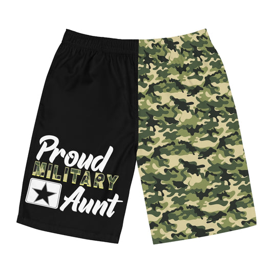 Proud Military Aunt Camoflauge Board Shorts