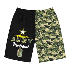 Proud Army Husband Board Camoflauge Shorts