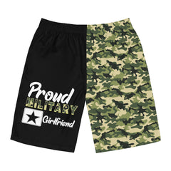 Proud Military Girlfriend Camoflauge Board Shorts