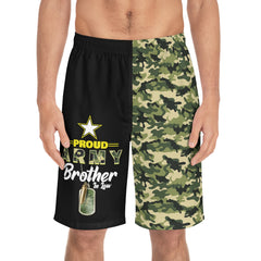 Proud Army Brother In Law Board Camoflauge Shorts