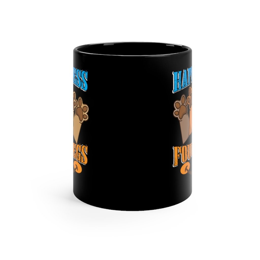 Happiness Has Four Legs Black mug 11oz Printify