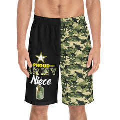 Proud Army Niece Board Camoflauge Shorts