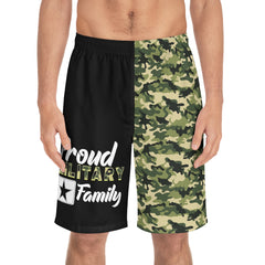 Proud Military Family Camoflauge Board Shorts