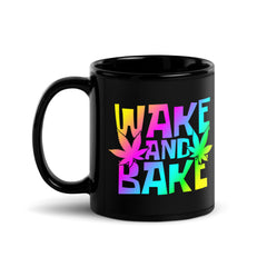 Wake and Bake Black Glossy Mug