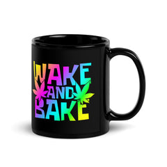 Wake and Bake Black Glossy Mug