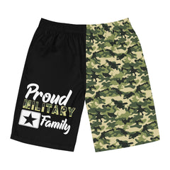 Proud Military Family Camoflauge Board Shorts