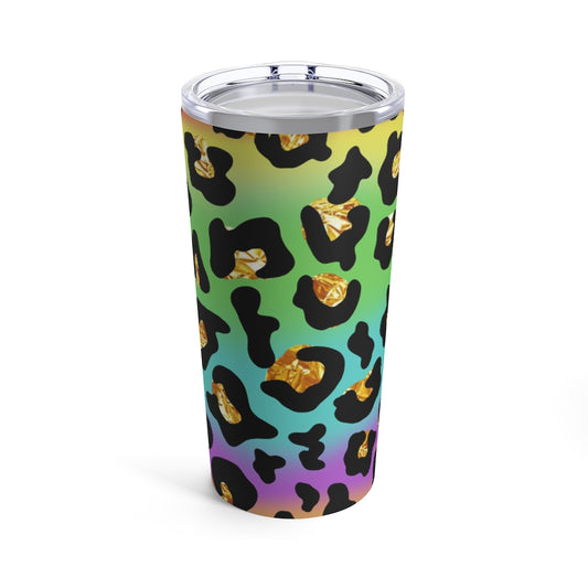 Rainbow Gold Leopard Tumbler 20oz