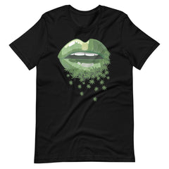 Womens-Funny-Sexy-Lips-Cannabis-Marijuana t-shirt