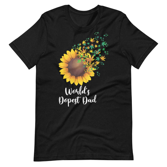 Funny-Worlds-Dopest-Dad-Gift-Cool-Sunflower-Weed t-shirt