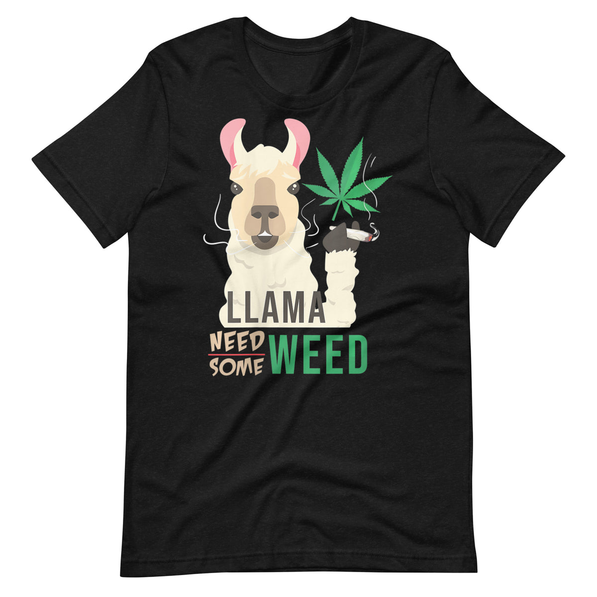 Womens-Funny-Llama-Need-Some-Weed-Pot-Smoking-t-shirt