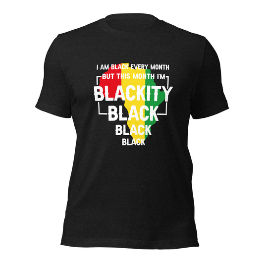 Blackity Black Black Color Print Unisex t-shirt