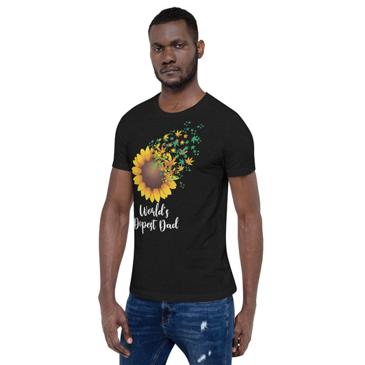 Funny-Worlds-Dopest-Dad-Gift-Cool-Sunflower-Weed t-shirt