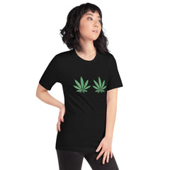 Womens-Weed-Green-Boobs-Bra t-shirt