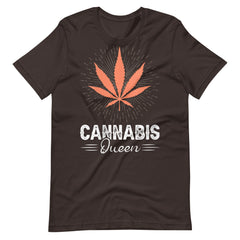 Womens-Cannabis-Queen-Crown-Meditate- t-shirt