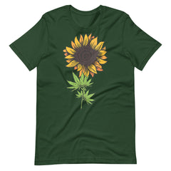 Womens-Weed-Marijuana-Leaf-Cannabis-Sun-flower- t-shirt