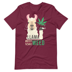 Womens-Funny-Llama-Need-Some-Weed-Pot-Smoking-t-shirt