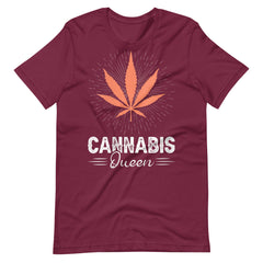 Womens-Cannabis-Queen-Crown-Meditate- t-shirt