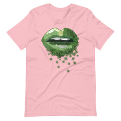 Womens-Funny-Sexy-Lips-Cannabis-Marijuana t-shirt